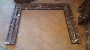 Red France marble fireplace